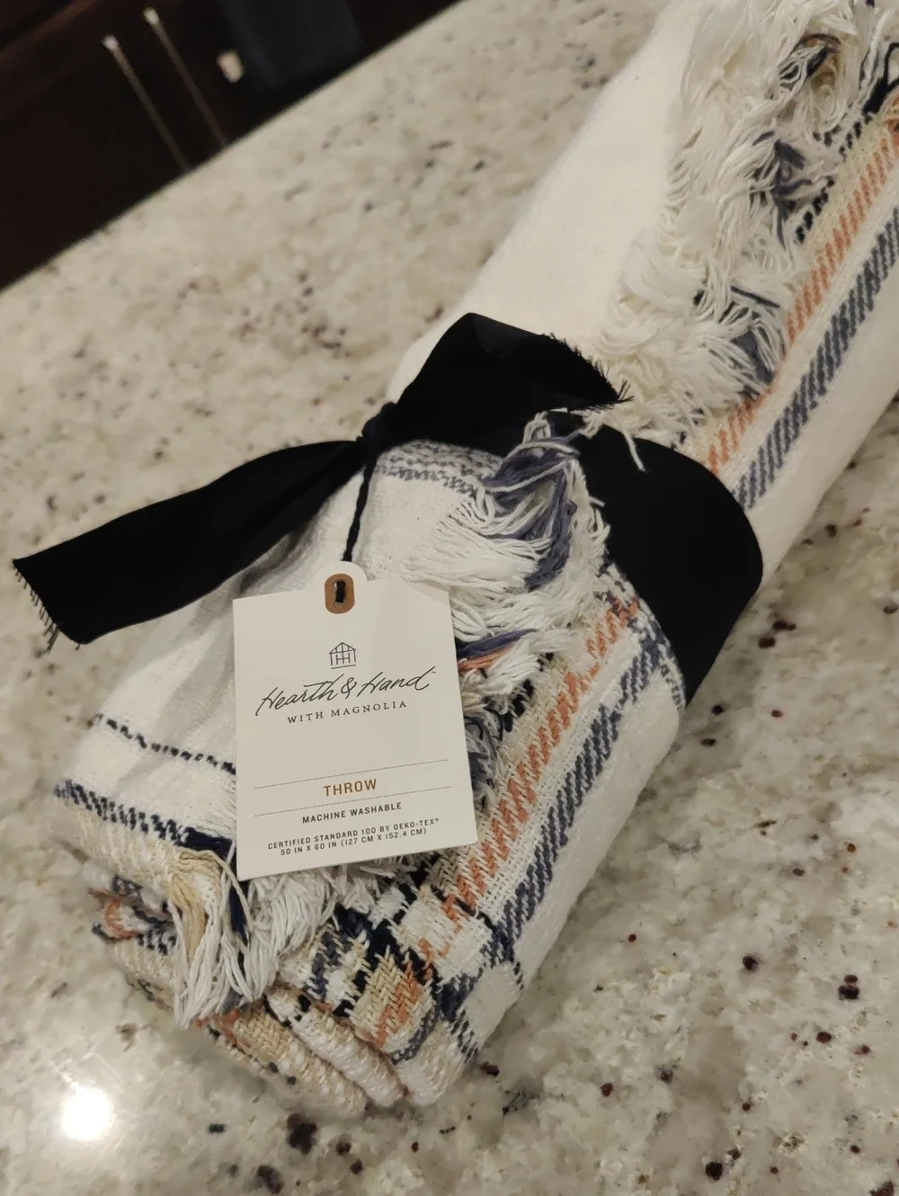 New!Hearth & Hand With Magnolia Plaid Woven Cotton Throw Blanket Cottagecore Y2K
